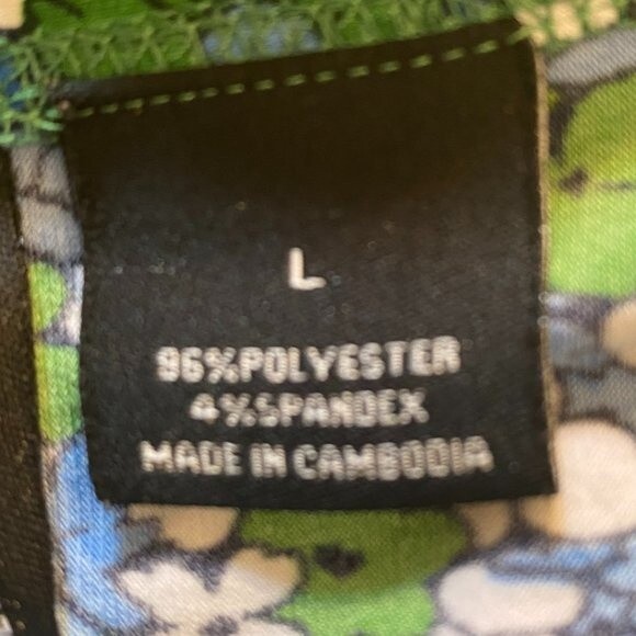 New Direction Boho Floral Tie Die V-Neck Short Sleeve Womens Top Size L - Picture 10 of 10